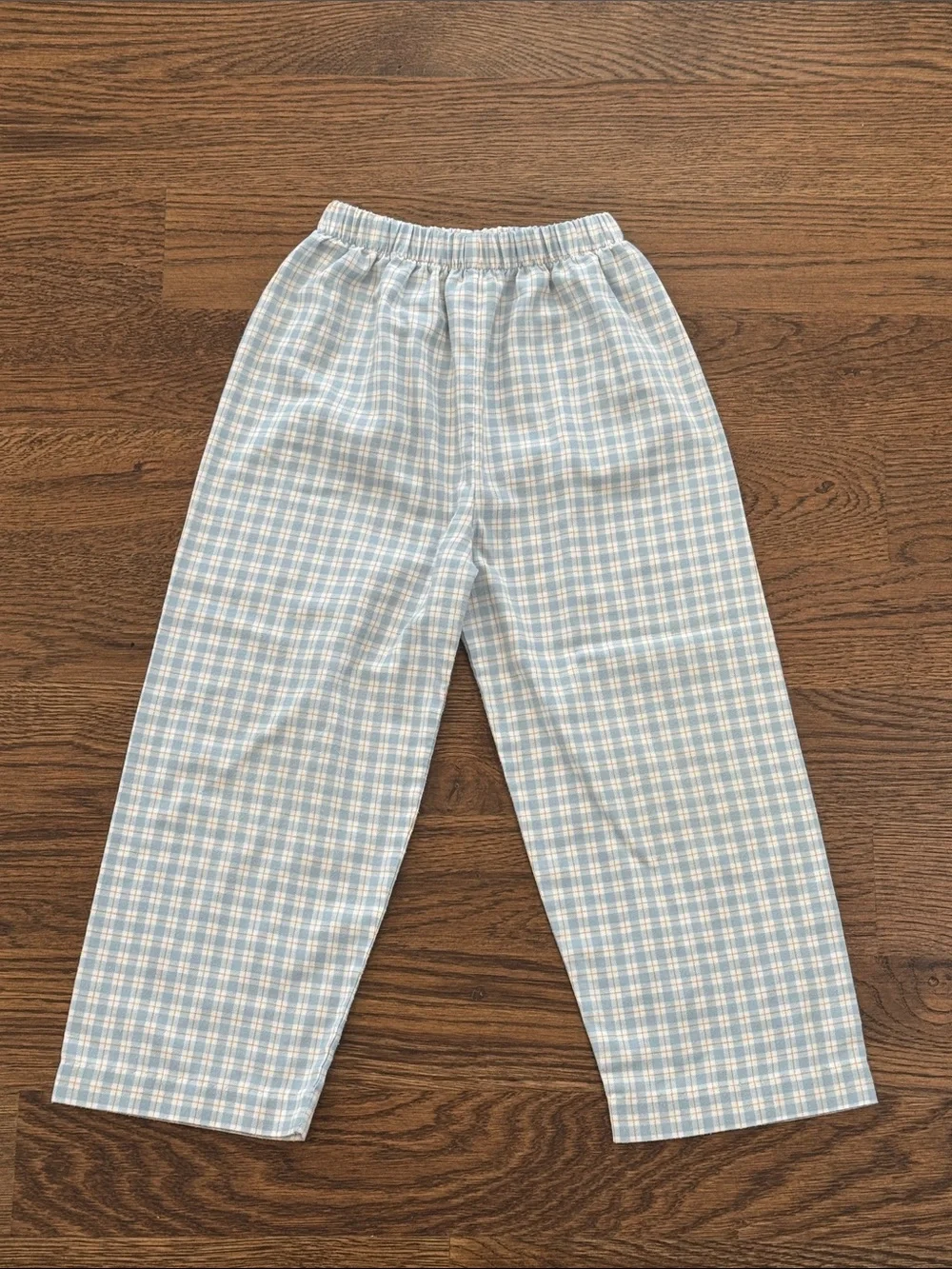 Stitchy Fish Light Blue And Yellow Plaid Boys Pants